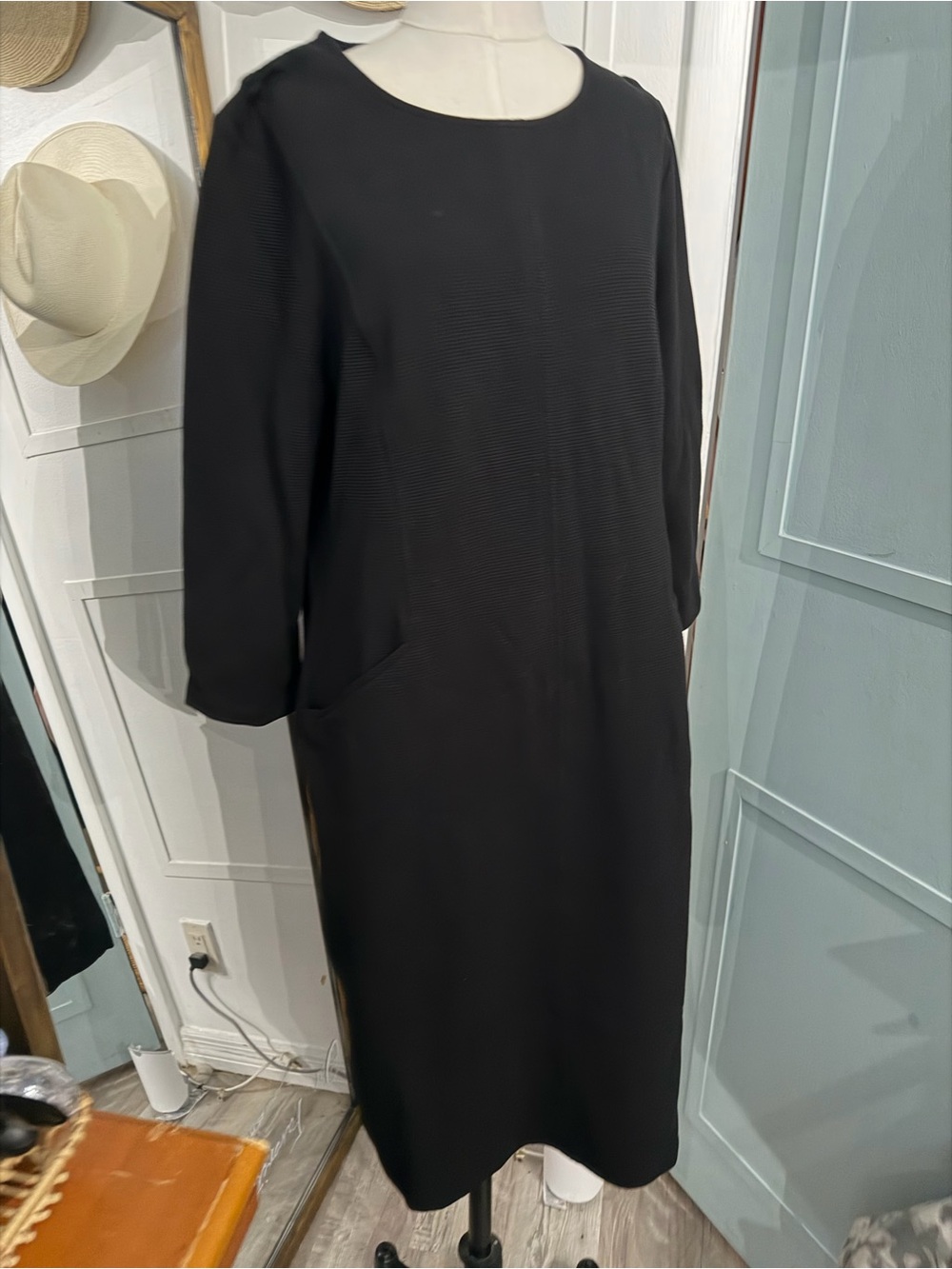 NWT Boden Ellen Ottoman Shift Dress Black Size 14 Long - Picture 8 of 10